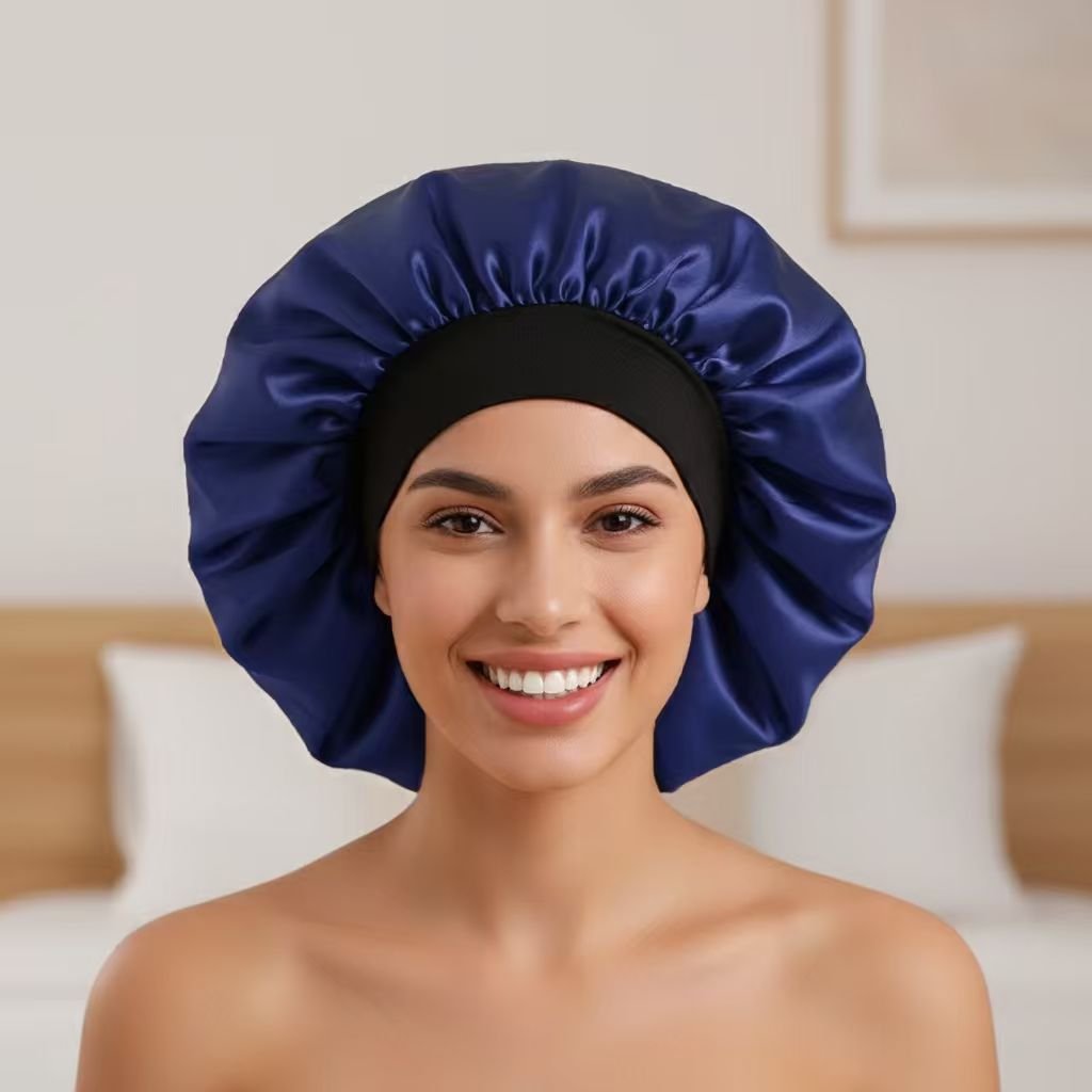 satin hair bonnet for sleeping – white
