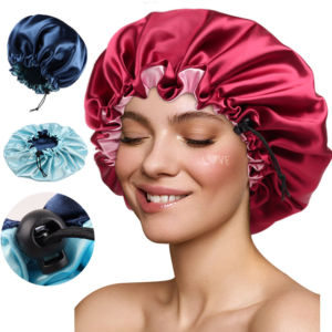 satin hair bonnet for sleeping-Wine Red